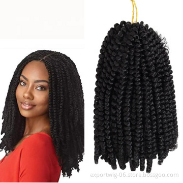 Wholesale Price Synthetic Braiding Hair Ombre  Color Women Spring Twist Crochet Braid Hair Extension 8 inch Spring Twist Hair